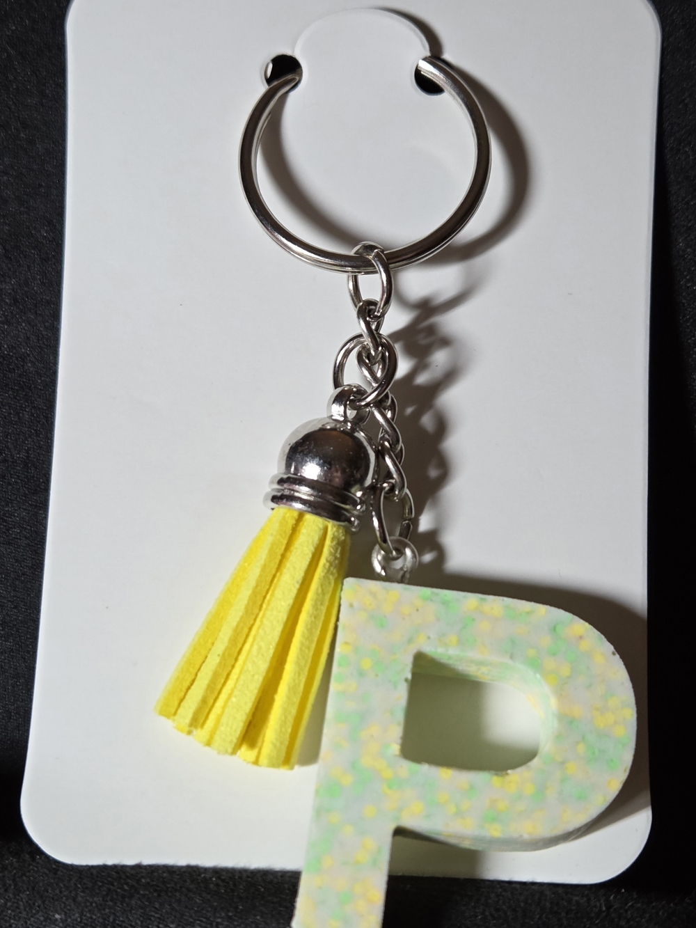 Yellow Tassel P Initial Keychain - Unbranded